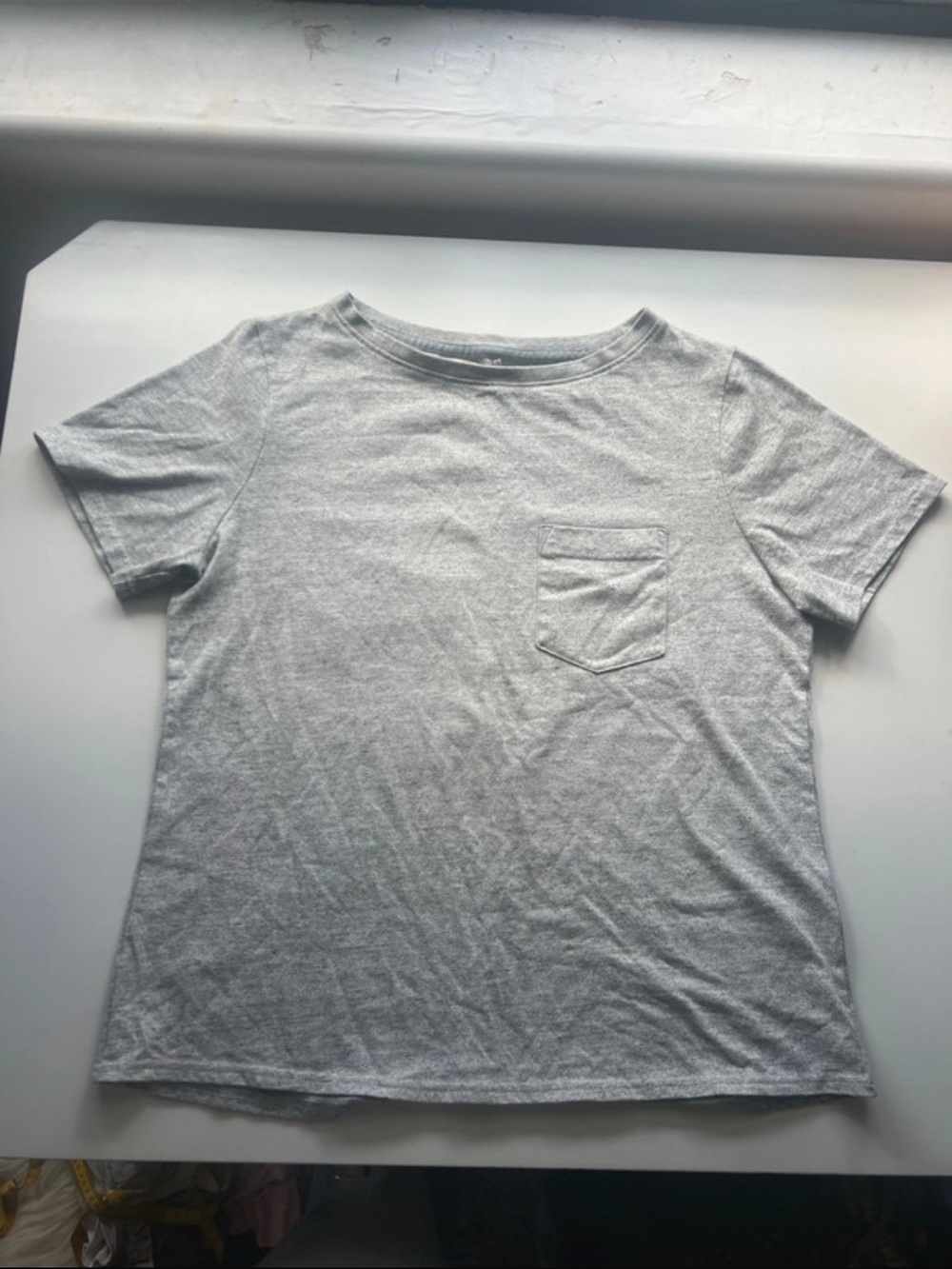 Women's Short-Sleeve Pocket Tee in Light Gray
